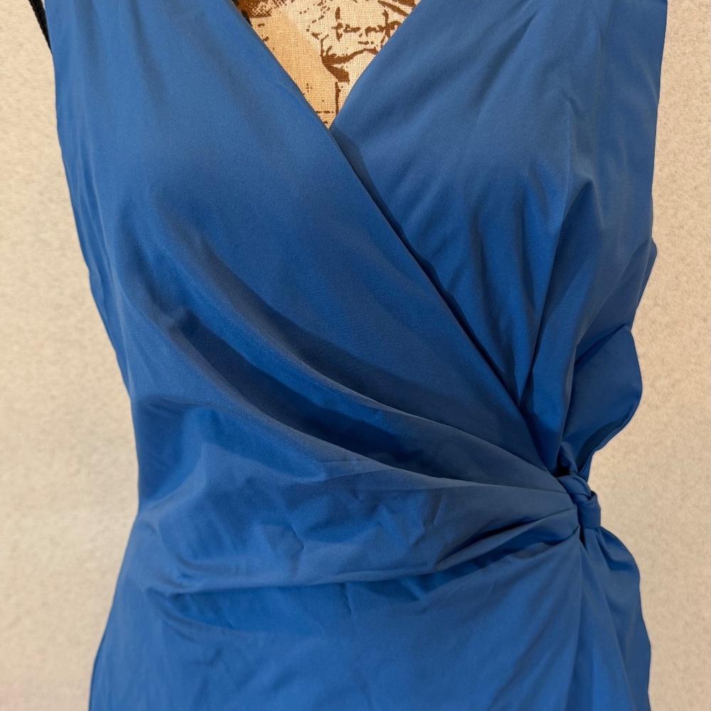 KAY UNGER “Annie” Wrap Walk-Thru Jumpsuit Blue – Size 12 - Picture 5 of 10